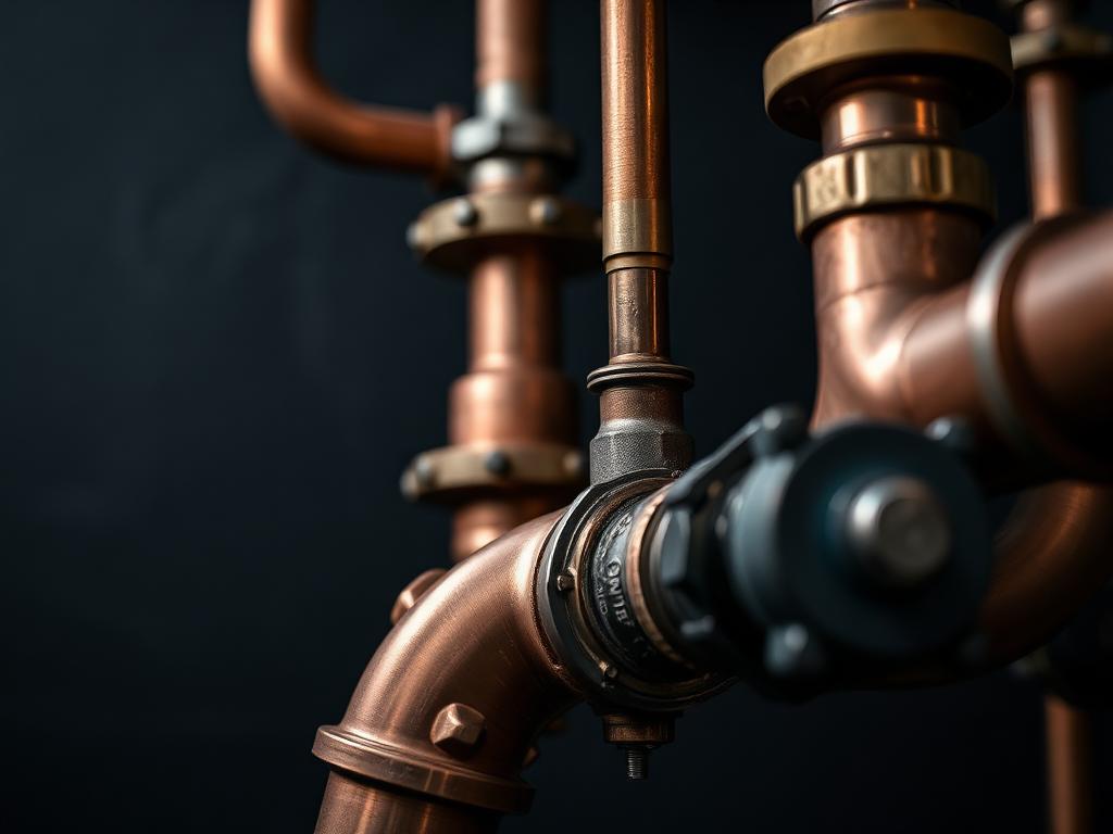 Copper boiler pipework